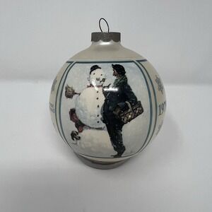Vintage Christmas Ornament Norman Rockwell‎ Snow Sculpture 1979 Schmid Randolph